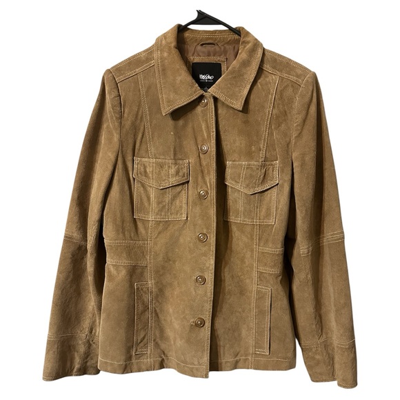 Mossimo Tan Leather Women's Jacket Large - Picture 1 of 7
